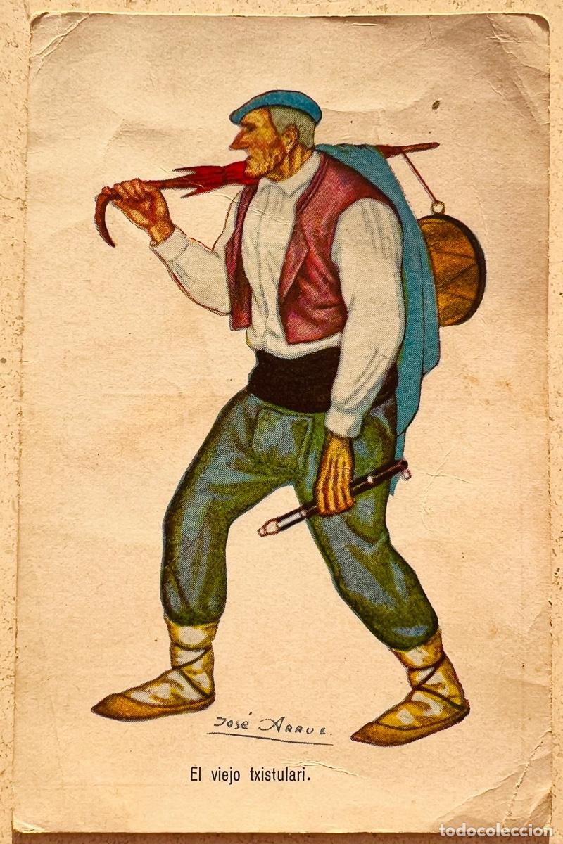 Postales: El viejo txistulari - Postales de Jos&eacute; Arrue - A&ntilde;o 1929