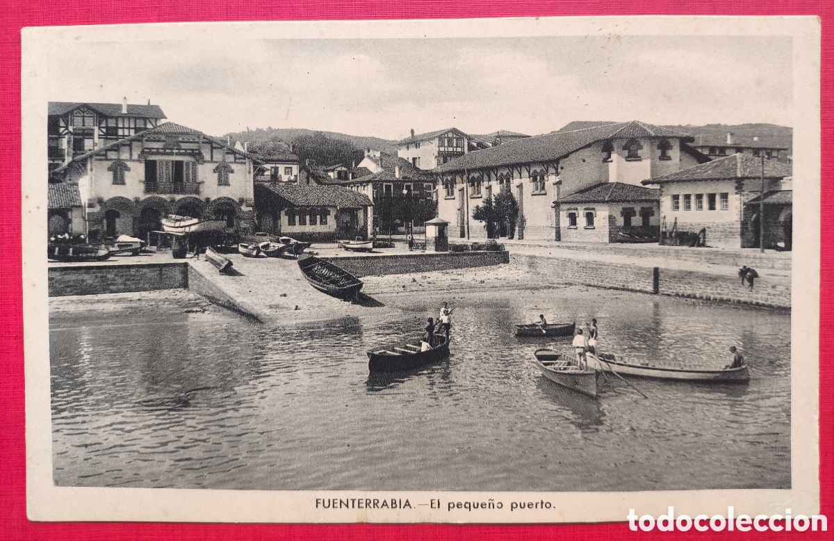 Postales: HONDARRIBIA PUERTO BARRIO LA MARINA POSTAL ED. MUSEUM FUENTERRABIA GUIP&Uacute;ZCOA C. 1920