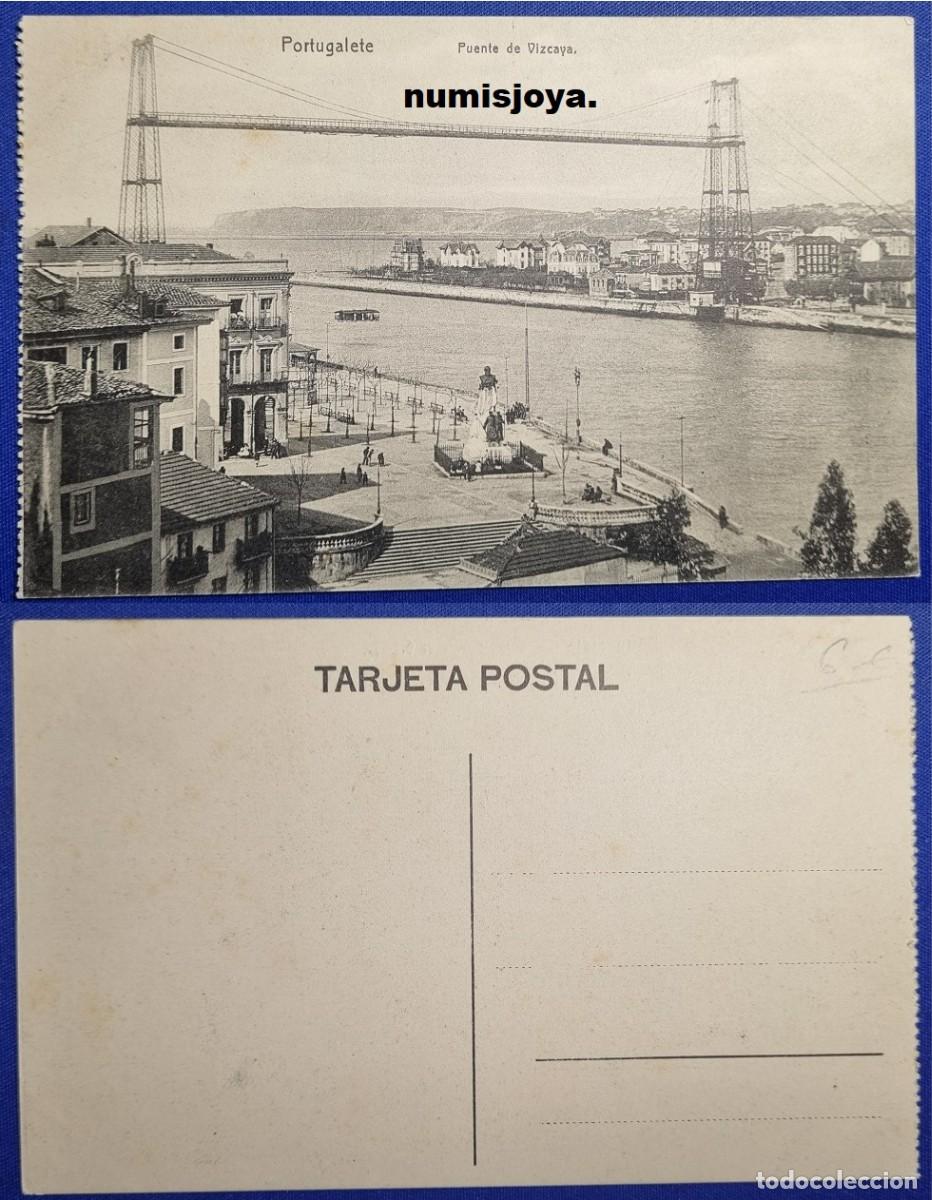 Postales: Postal de Portugalete Bilbao Espa&ntilde;a a&ntilde;o 1910. Puente de Vizcaya.