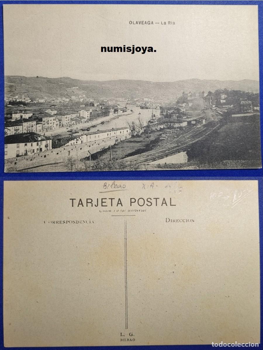 Postales: Postal de Olaveaga Bilbao Espa&ntilde;a a&ntilde;o 1910. Olaveaga y la Ria. Ed. L. G.