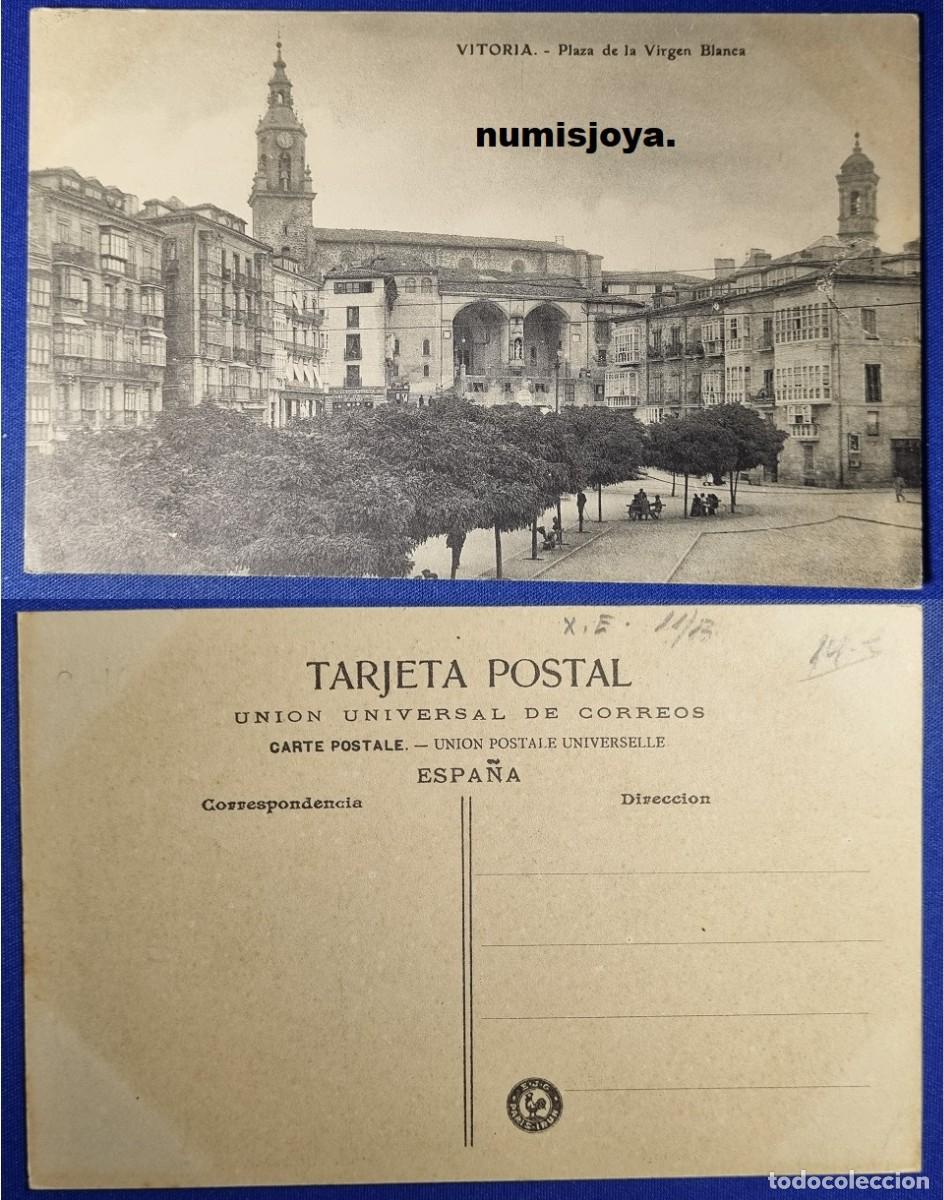 Postales: Postal de Vitoria Espa&ntilde;a a&ntilde;o 1910. Plaza de la Virgen Blanca. Ed. E. J. G.