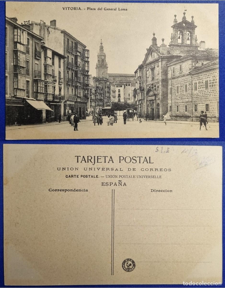 Postales: Postal de Vitoria Espa&ntilde;a a&ntilde;o 1910. Plaza del General Loma. Ed. E. J. G.