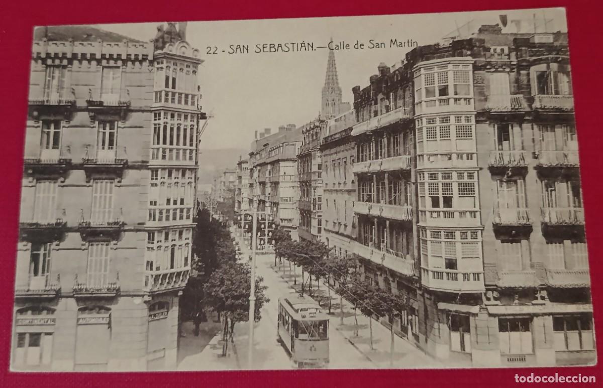 Postales: TARJETA POSTAL CALLE SAN MARTIN - SAN SEBASTIAN - EDITORES MAYOR HERMANOS