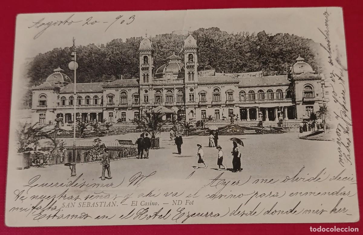 Postales: TARJETA POSTAL EL CASINO - SAN SEBASTIAN 1903