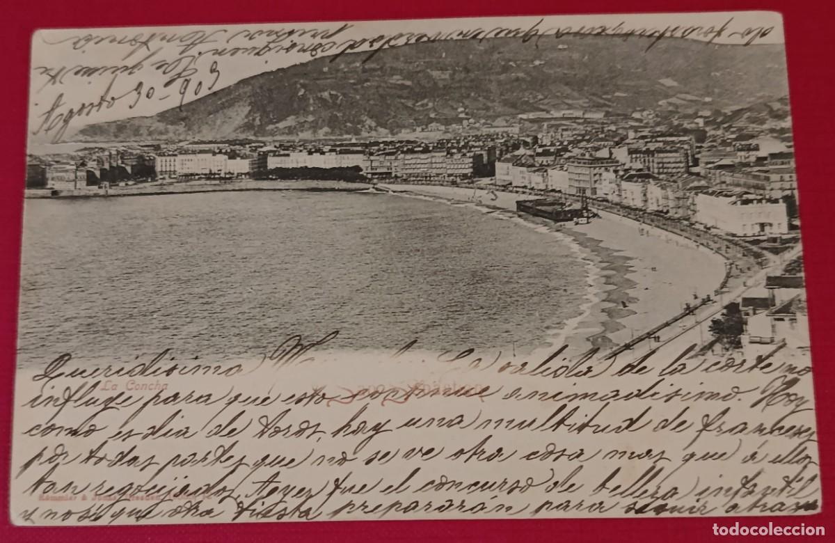 Postales: TARJETA POSTAL LA CONCHA - SAN SEBASTI&Aacute;N 1909