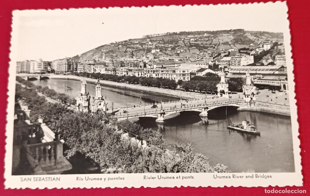 Postales: POSTAL FOTOGRAFICA R&Iacute;O URUMEA Y PUENTES - SAN SEBASTI&Aacute;N
