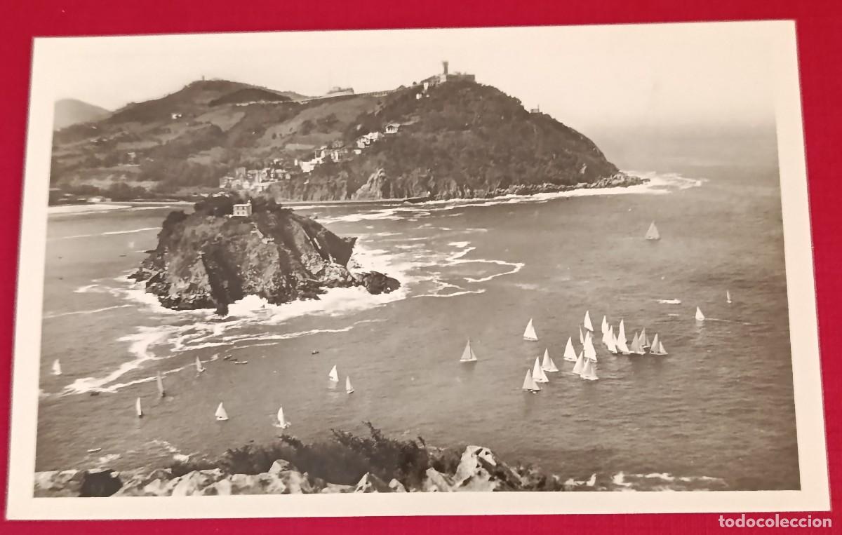 Postales: POSTAL FOTOGR&Aacute;FICA ISLA SANTA CLARA Y MONTE IGUELDO - SAN SEBASTI&Aacute;N
