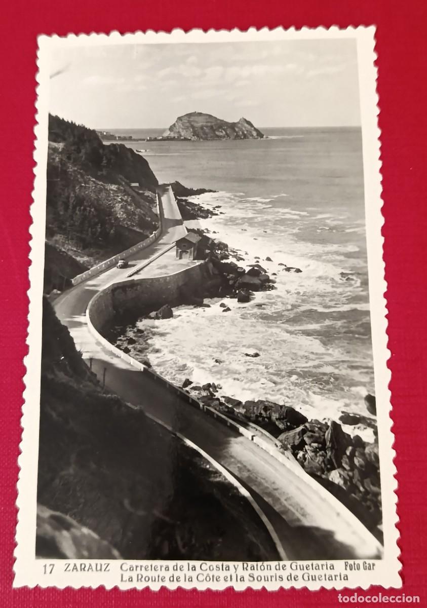 Postales: POSTAL FOTOGR&Aacute;FICA CARRETERA COSTA Y RAT&Oacute;N DE GUETARIA - ZARAUZ - FOTO GAR