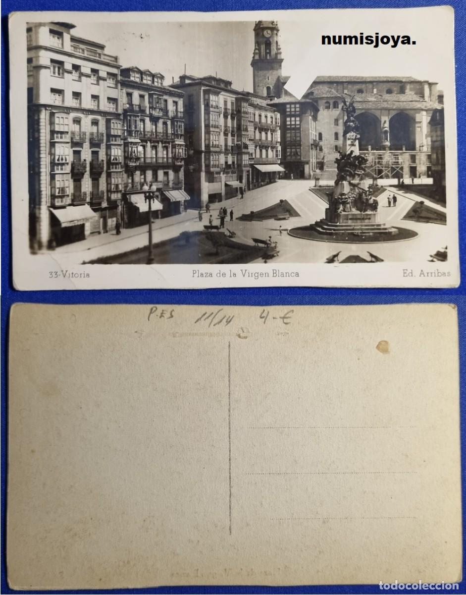 Postales: Postal de Vitoria Espa&ntilde;a a&ntilde;o 1950. Plaza de la Virgen Blanca. ARRIBAS.