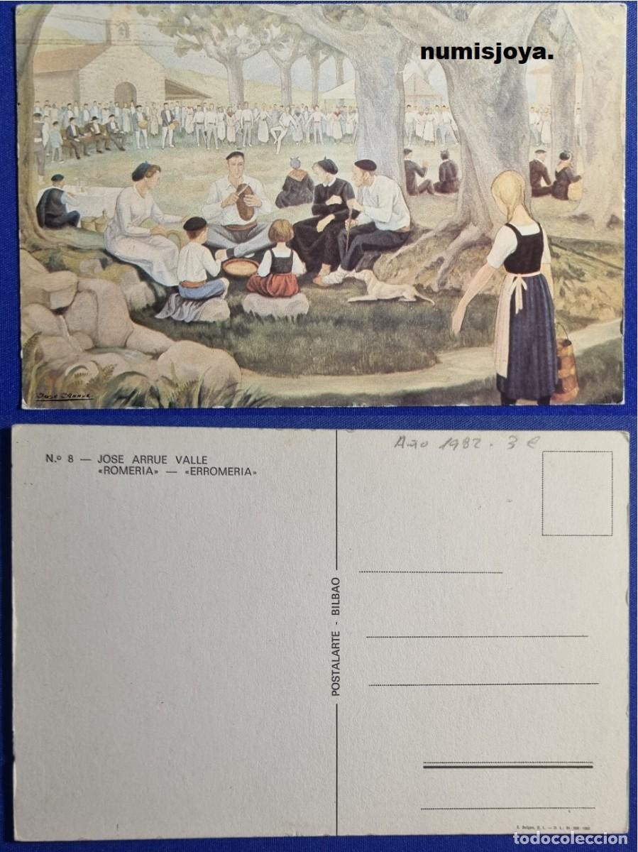 Postales: Postal Bilbao Pa&iacute;s Vasco Espa&ntilde;a a&ntilde;o 1982 ROMERIA. Ed. POSTALARTE BILBAO. Jos&eacute; Arrue Valle