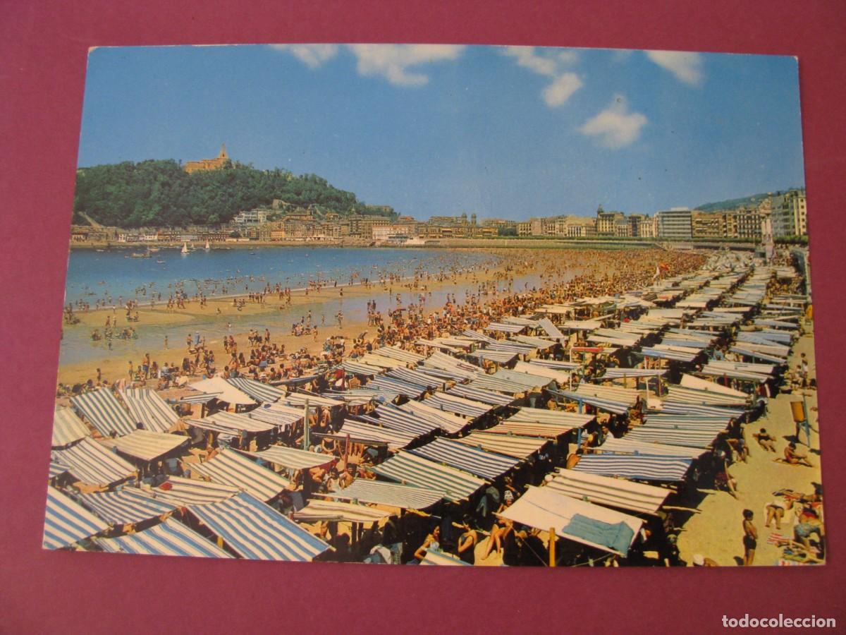 Postales: POSTAL DE SAN SEBASTIAN. PLAYA DE LA CONCHA Y VISTA PARCIAL. BEASCOA. 1358