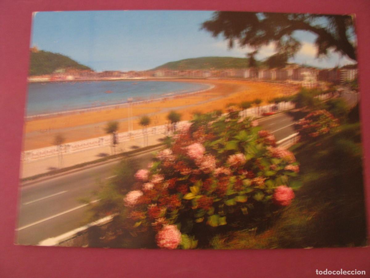Postales: POSTAL DE SAN SEBASTIAN. PASEO Y PLAYA DE LA CONCHA. MANIPEL. 1980