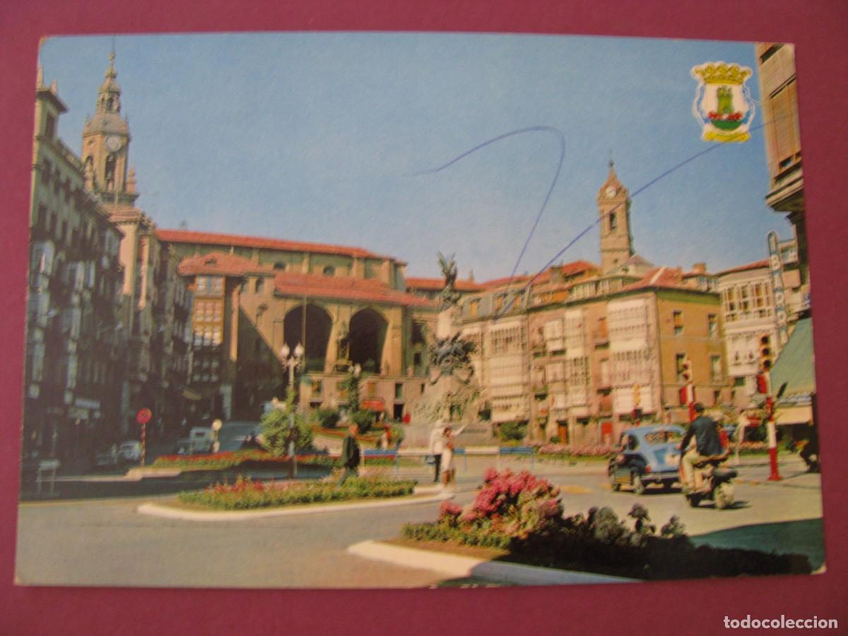 Postales: POSTAL DE VITORIA. PLAZA DE LA VIRGEN BLANCA. GARRIDO. 33. CIRCULADA 1970