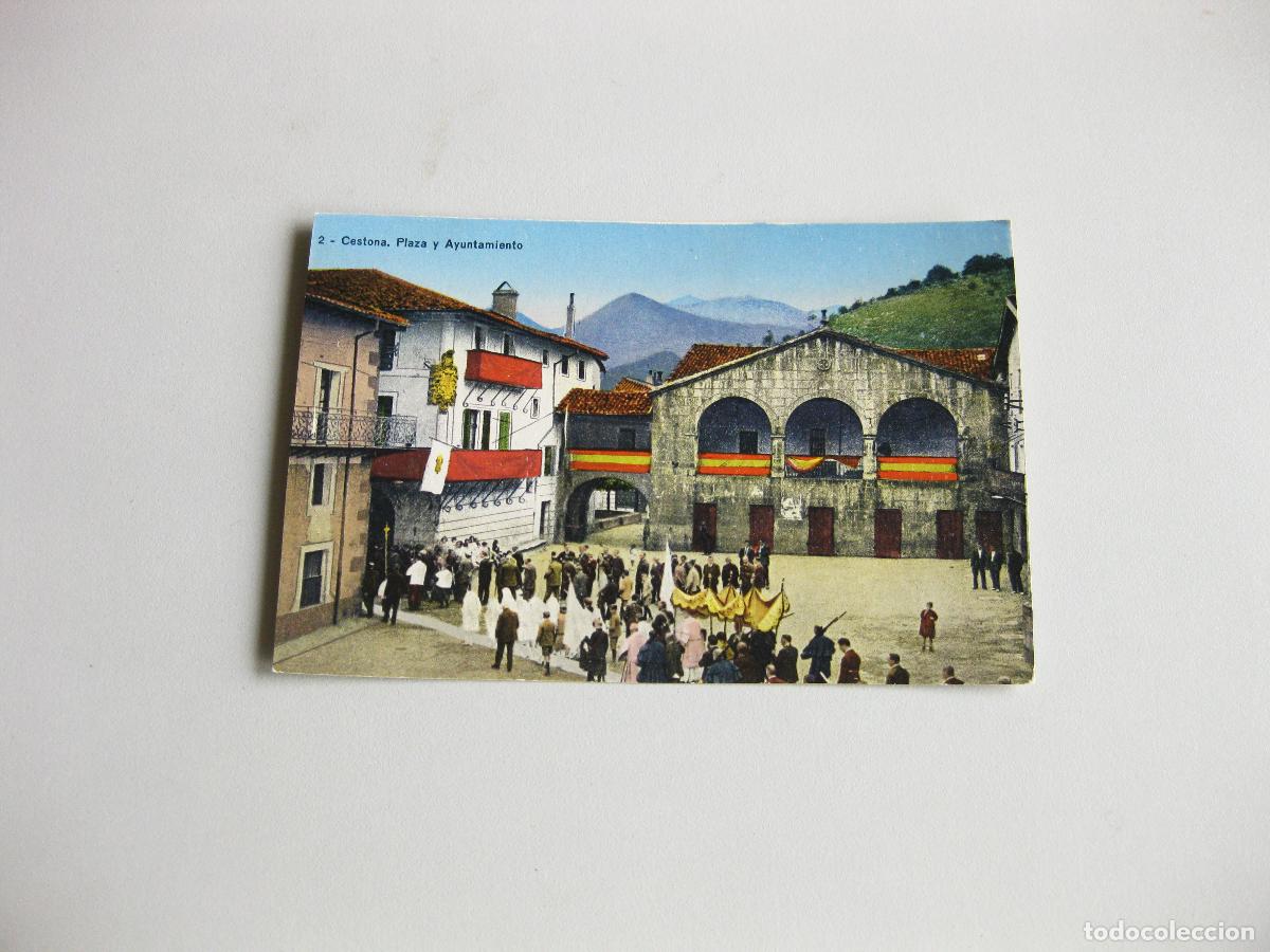 Postales: TARJETA POSTAL DE CESTONA. PLAZA Y AYUNTAMIENTO. PAIS VASCO