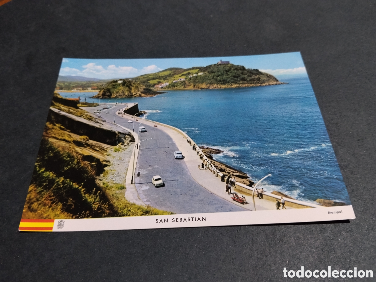 Postales: Postal San Sebasti&aacute;n 1966 bandera Espa&ntilde;a
