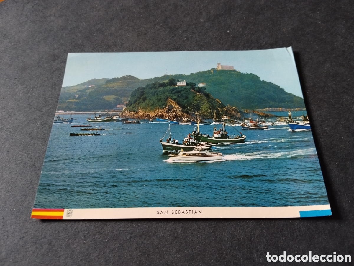 Postales: Postal San Sebasti&aacute;n regata de traigueras, bandera Espa&ntilde;a
