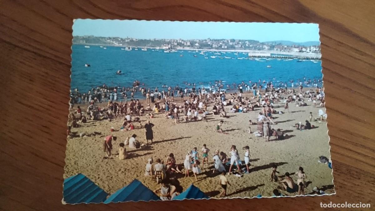 Postales: TARJETA POSTAL LAS ARENAS PLAYA - VIZCAYA - NO CIRCULADA, ESCRITA A&Ntilde;O 64
