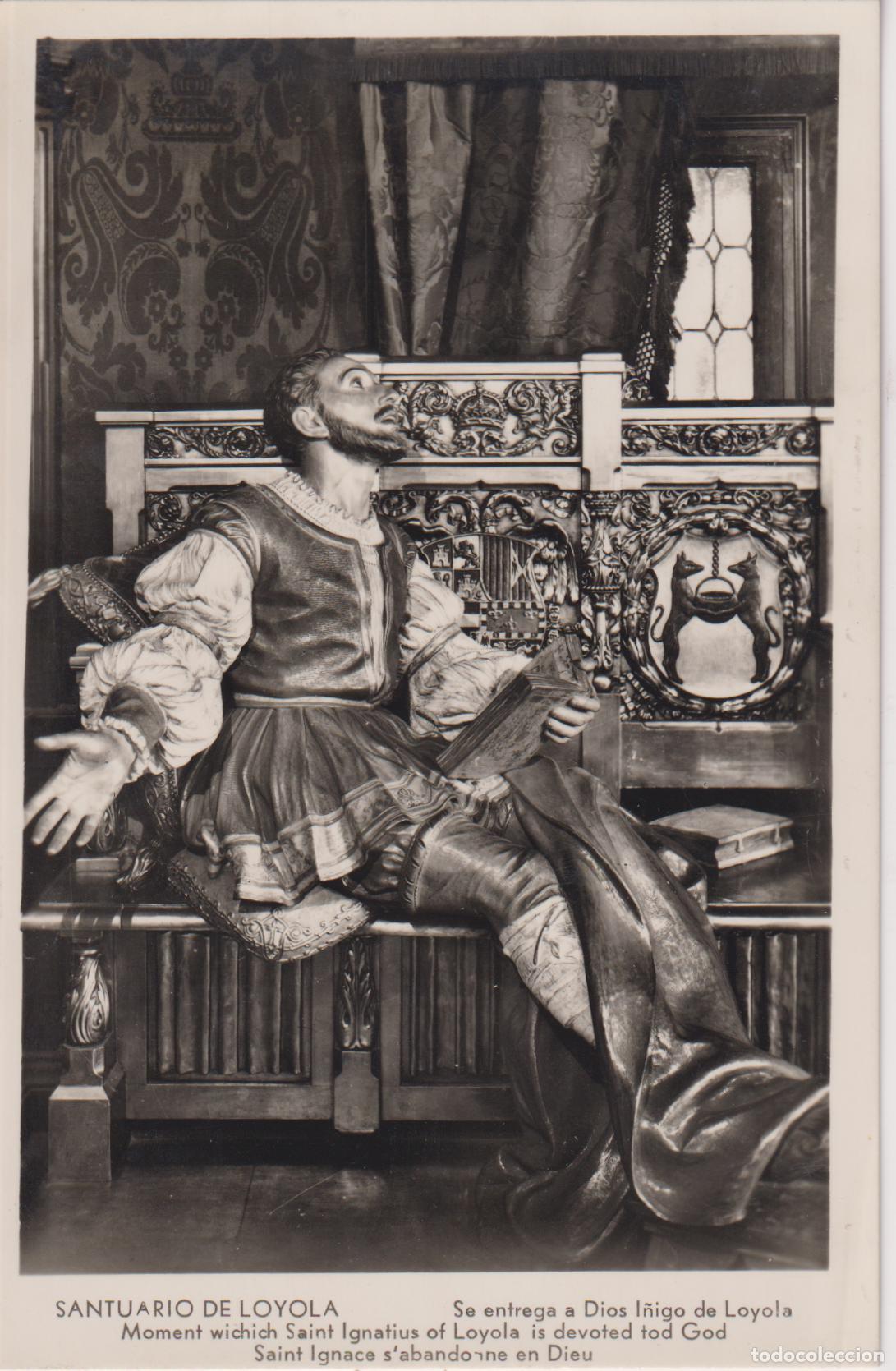 Postales: AZPEITIA (GUIPUZCOA) ESTATUA DE I&Ntilde;IGO DE LOYOLA ENTREGANDOSE A DIOS &ndash; MANIPEL &ndash; S/C