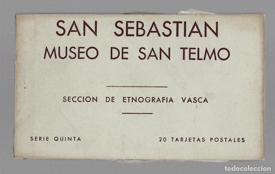 Postales: BLOC POSTAL SAN SEBASTIAN MUSEO DE SAN TELMO SECCION DE ETNOGRAFIA VASCA. SERIE QUINTA. 20 TARJETAS