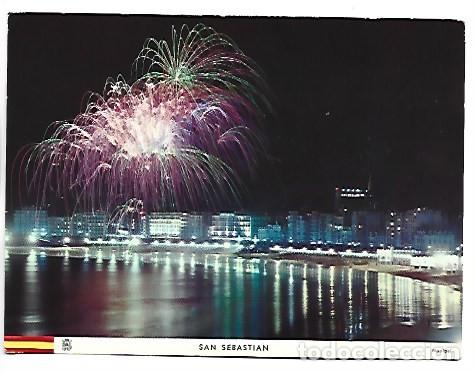 Postales: FUEGOS ARTIFICIALES EN LA CONCHA.- SAN SEBASTIAN