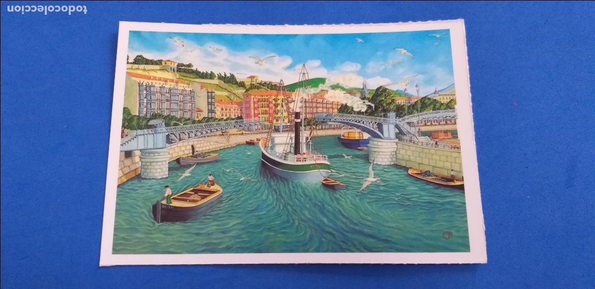 Postales: POSTAL DE BILBAO. BILBAO NAIF # 20. EL PUENTE GIRATORIO. ED. ARGITARATZAILEA. GRUPO TRES.