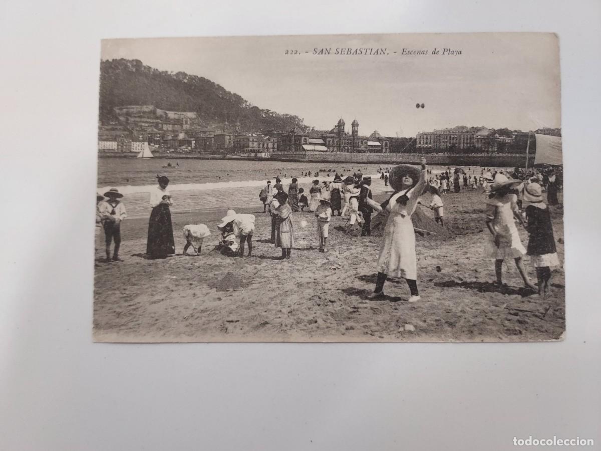Postales: POSTAL SAN SEBASTIAN ESCENAS DE PLAYA. SIN CIRCULAR. GALARZA 222. Antigua. Di&aacute;bolo