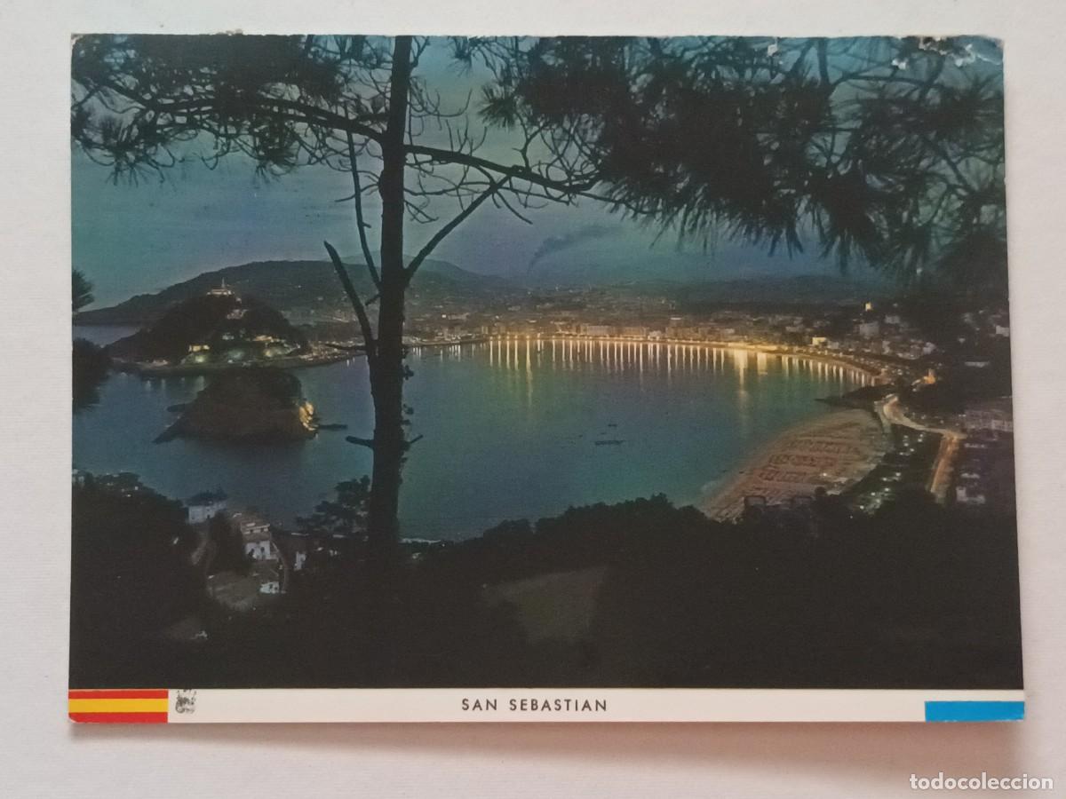 Postales: SAN SEBASTIAN (GUIPUZCOA). VISTA GENERAL NOCTURNA DESDE EL PINAR. IGUELDO (1967) - FRANQUEO