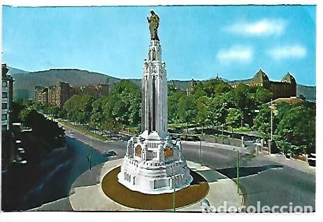 Postales: PLAZA Y MONUMENTO DEL SAGRADO CORAZON.- BILBAO