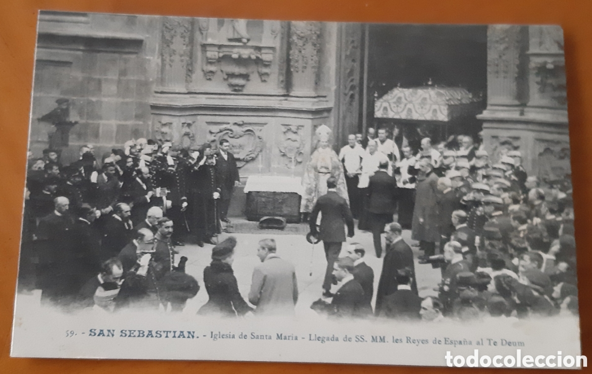 Postales: Postal San Sebasti&aacute;n. Iglesia de Santa Mar&iacute;a. Llegada de los reyes. Sin escribir. R10210