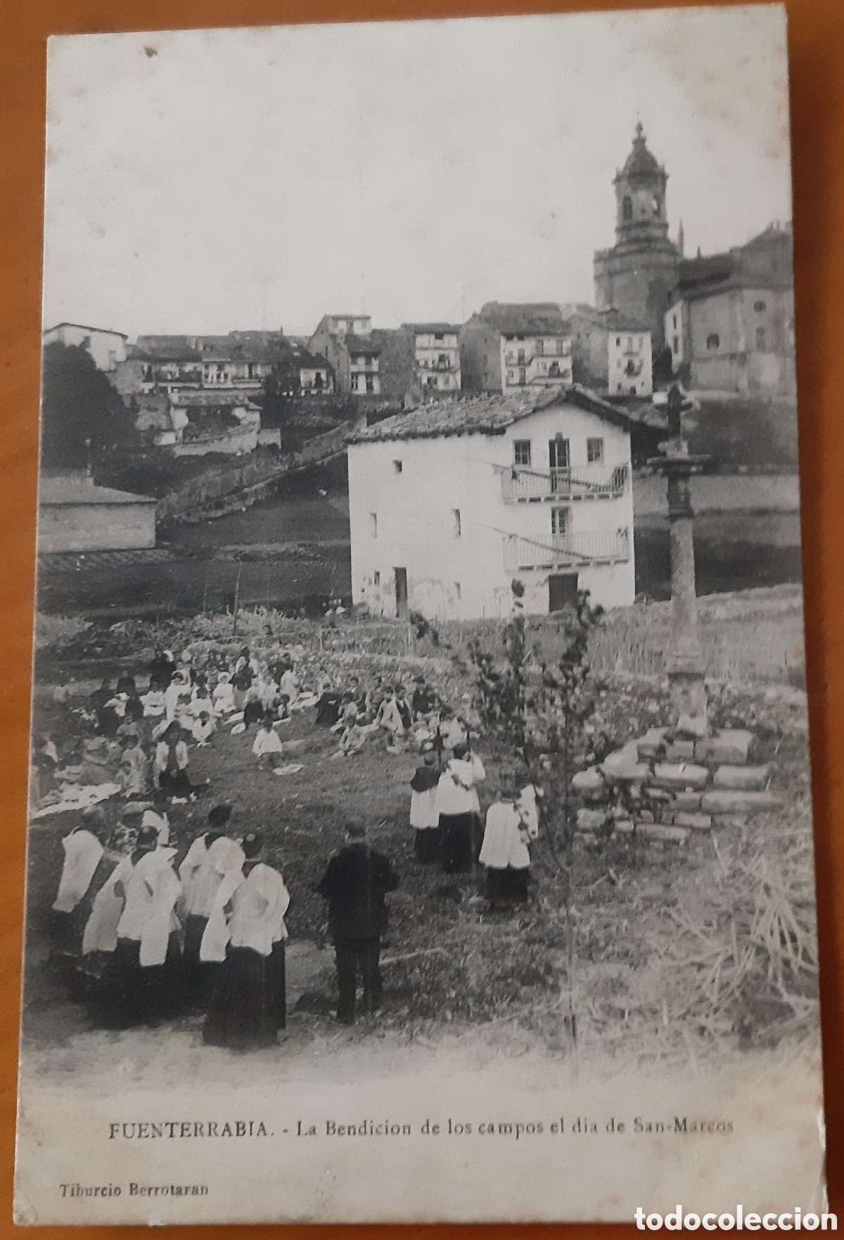 Postales: Postal Fuenterrab&iacute;a. La bendici&oacute;n de los campos en San Marcos. Escrita y circulada. R10222