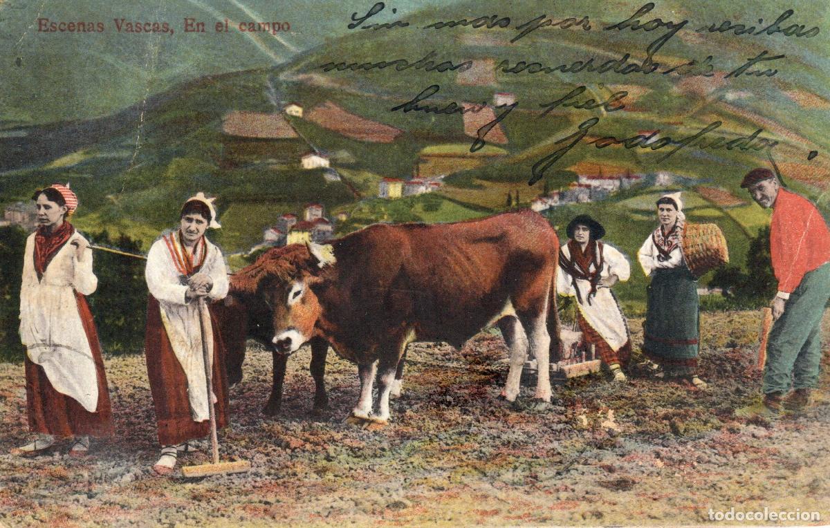 Cartoline: BONITA POSTAL - ESCENAS VASCAS EN EL CAMPO - L.G. BILBAO - CLICHE OJANGUREN
