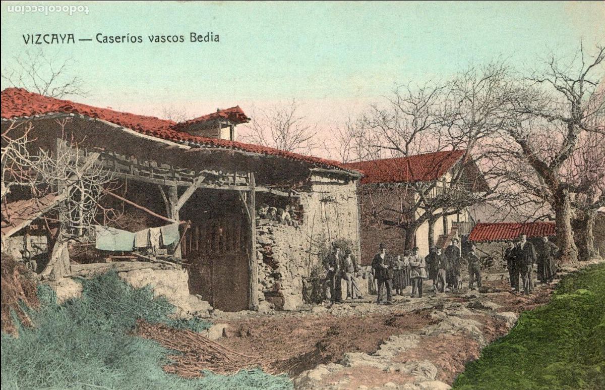 Postales: PRECIOSA POSTAL - VIZCAYA - CASERIOS VASCOS BEDIA - EDICION E.VERDES