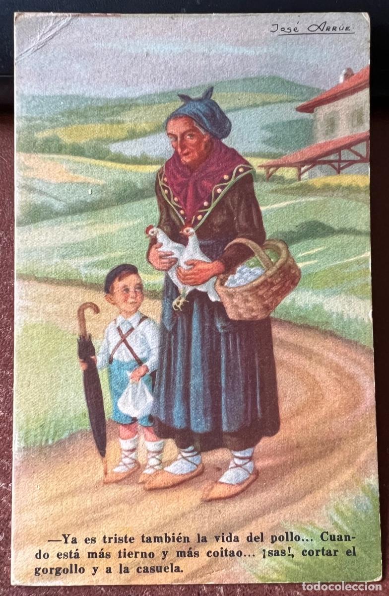 Postales: Postal Tipos Vascos - Jos&eacute; Arrue - Editorial Fher