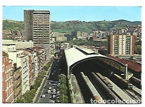 Postales: CALLE H. DE AMEZAGA Y ESTACION DEL NORTE.- BILBAO
