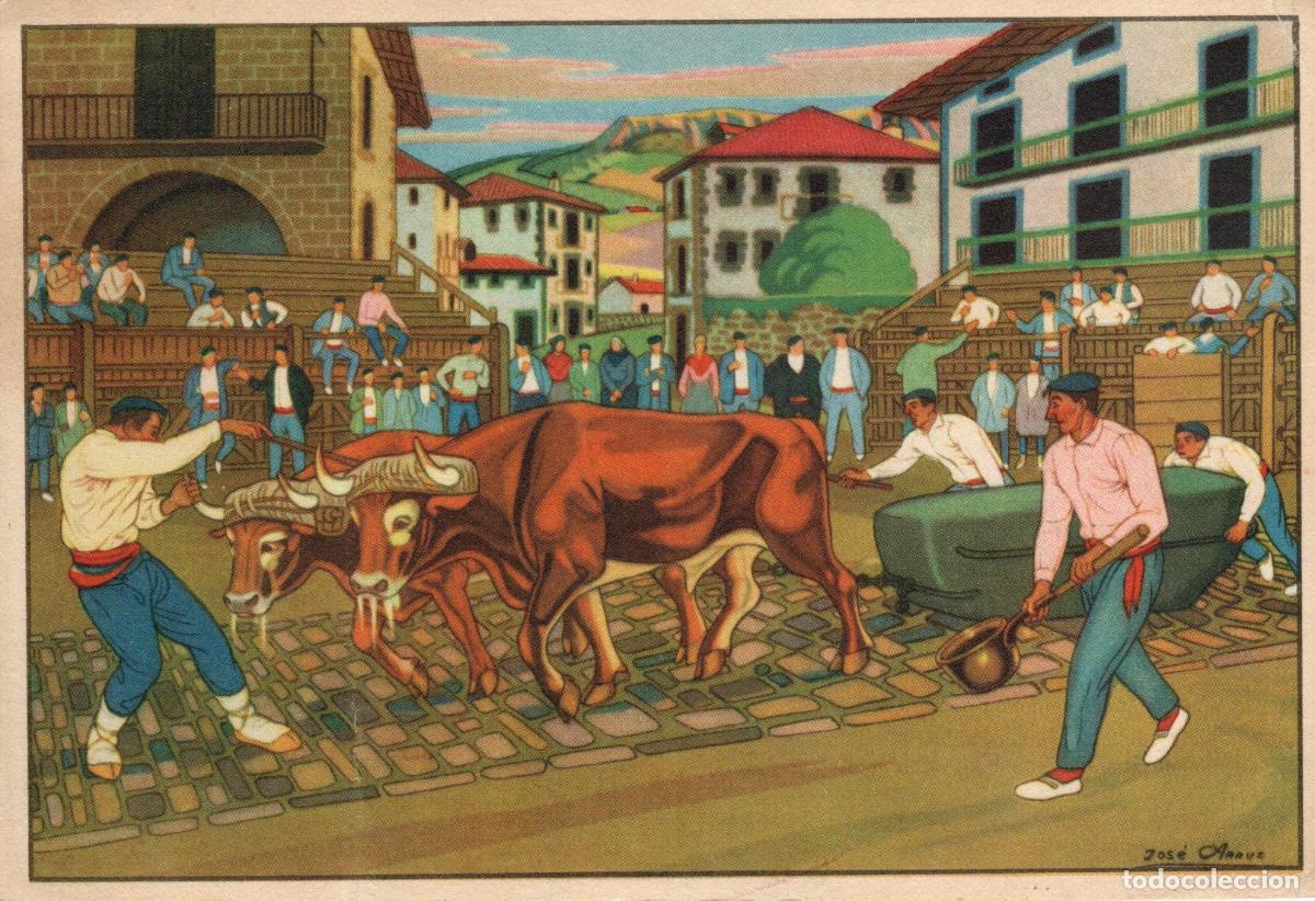 Postales: BONITA POSTAL - POSTALES VASCAS N&Uacute;M. 7 - DIBUJO DE JOSE ARRUE - EDIC. DE ARTE LABORDE Y LABAYEN