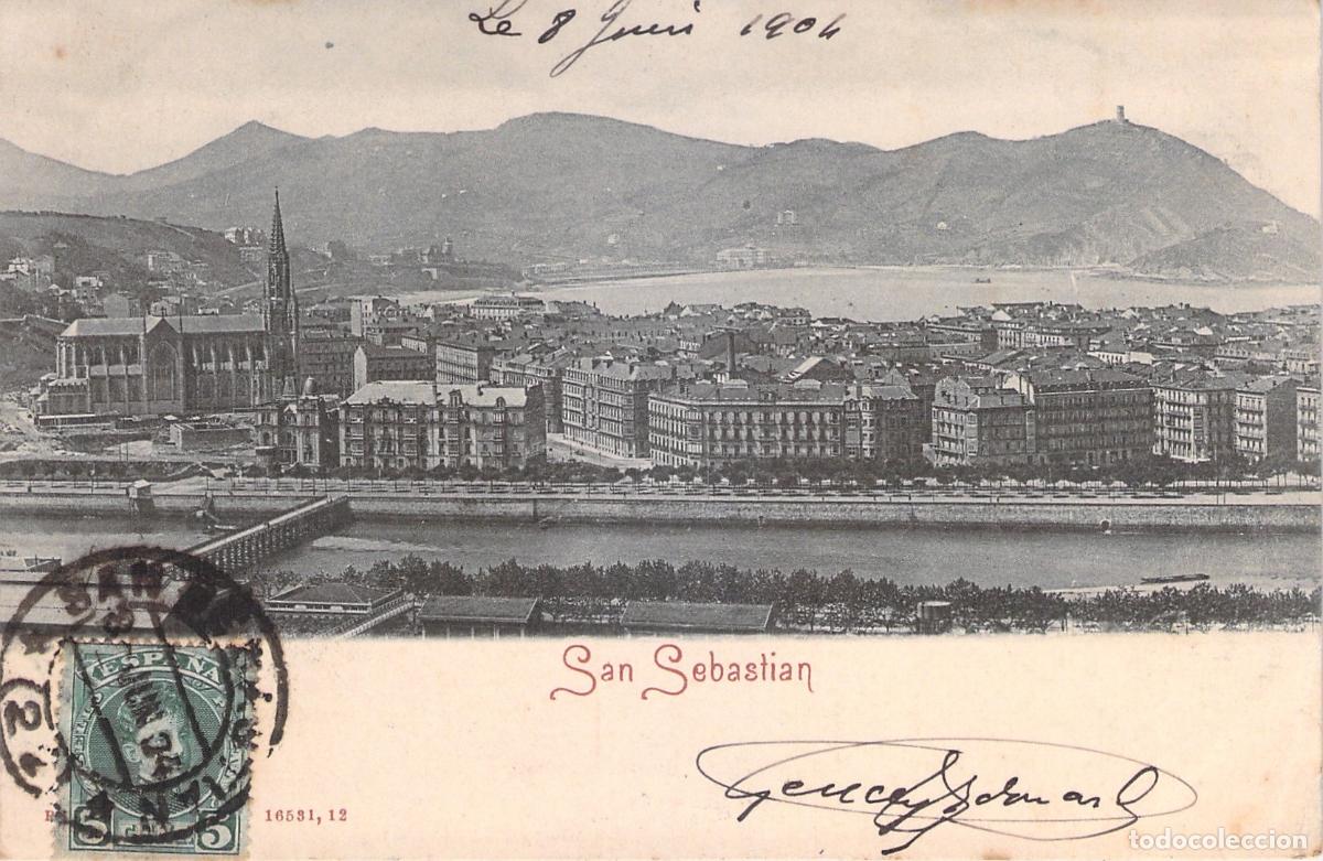 Postales: Postal de la ciudad de San Sebasti&aacute;n, vista panor&aacute;mica