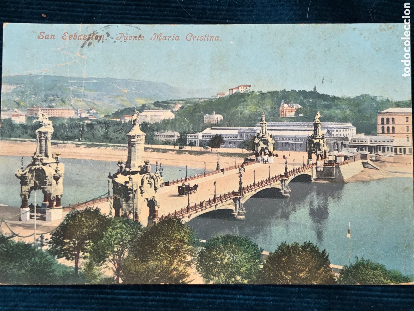 Postales: SAN SEBASTI&Aacute;N c. 1900 PUENTE MAR&Iacute;A CRISTINA Postal coloreada