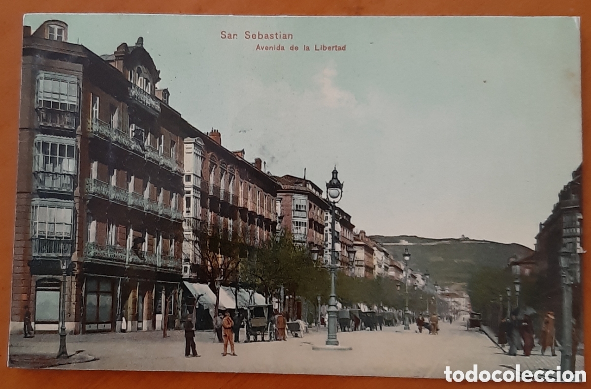 Cartes Postales: Postal San Sebasti&aacute;n coloreada. Avda. de la Libertad. Escrita y matasellada. R10321