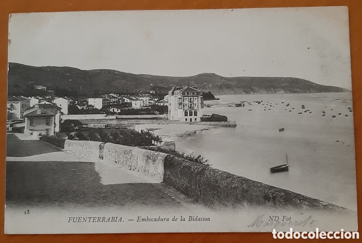 Postkarten: Postal Fuenterrabia Guip&uacute;zcoa. Embocadura de la Bidasoa. Escrita. R10327