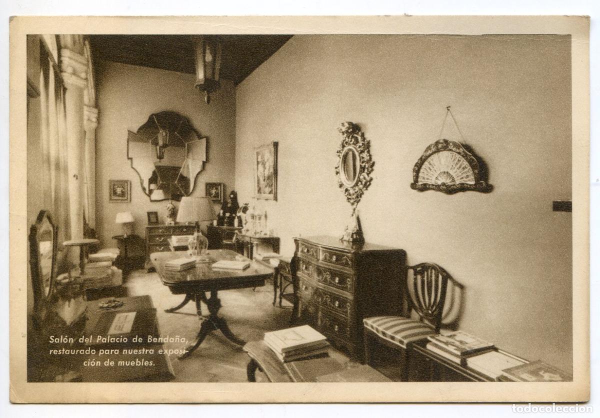 Postkarten: Vitoria. Sal&oacute;n del Palacio de Benda&ntilde;a. Muebles Hijos de Teodoro Aguirre. Huecograbado Fournier