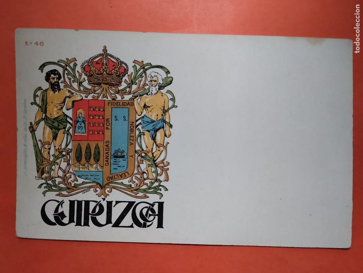 Postales: POSTAL N&ordm; 46. ESCUDO DE GUIPUZCOA LIT HERMENEGILDO MIRALLES.