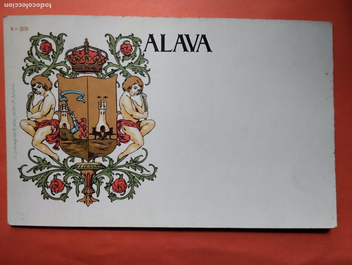 Postales: POSTAL N&ordm; 39. ESCUDO DE ALAVA LIT HERMENEGILDO MIRALLES.
