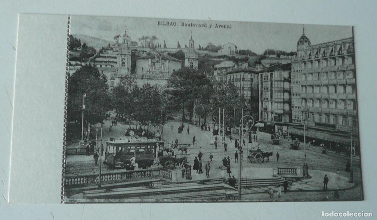 Postales: Reproducci&oacute;n de antigua postal en b/n de Bilbao. Boulevard y Arenal.