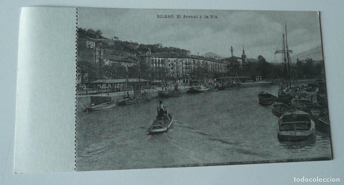 Postales: Reproducci&oacute;n de antigua postal en b/n de Bilbao. El Arenal y la R&iacute;a.