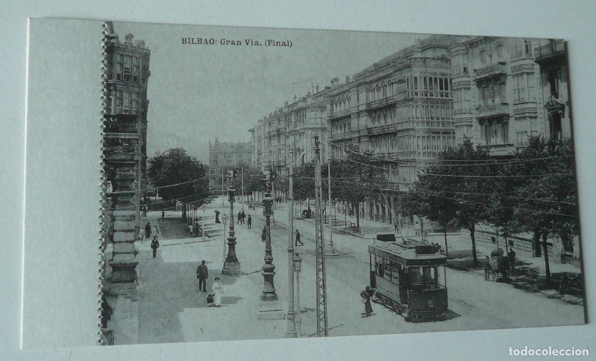 Postales: Reproducci&oacute;n de antigua postal en b/n de Bilbao. Gran V&iacute;a (final)