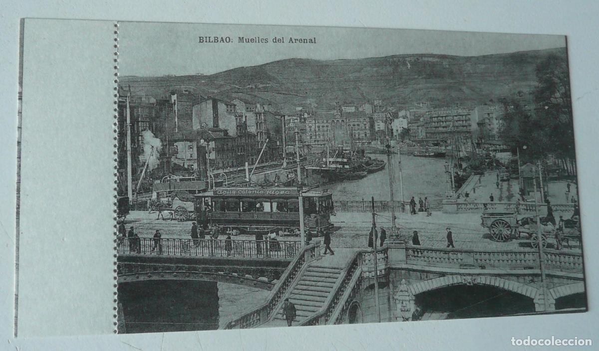 Postais: Reproducci&oacute;n de antigua postal en b/n de Bilbao. Muelle del Arenal