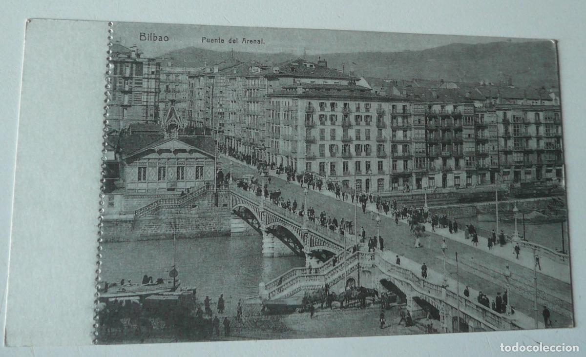 Postales: Reproducci&oacute;n de antigua postal en b/n de Bilbao. Puente del Arenal