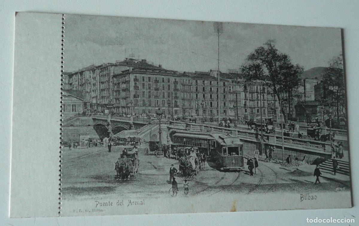 Postales: Reproducci&oacute;n de antigua postal en b/n de Bilbao. Puente del Arenal (Uni&oacute;n Postal Universal)