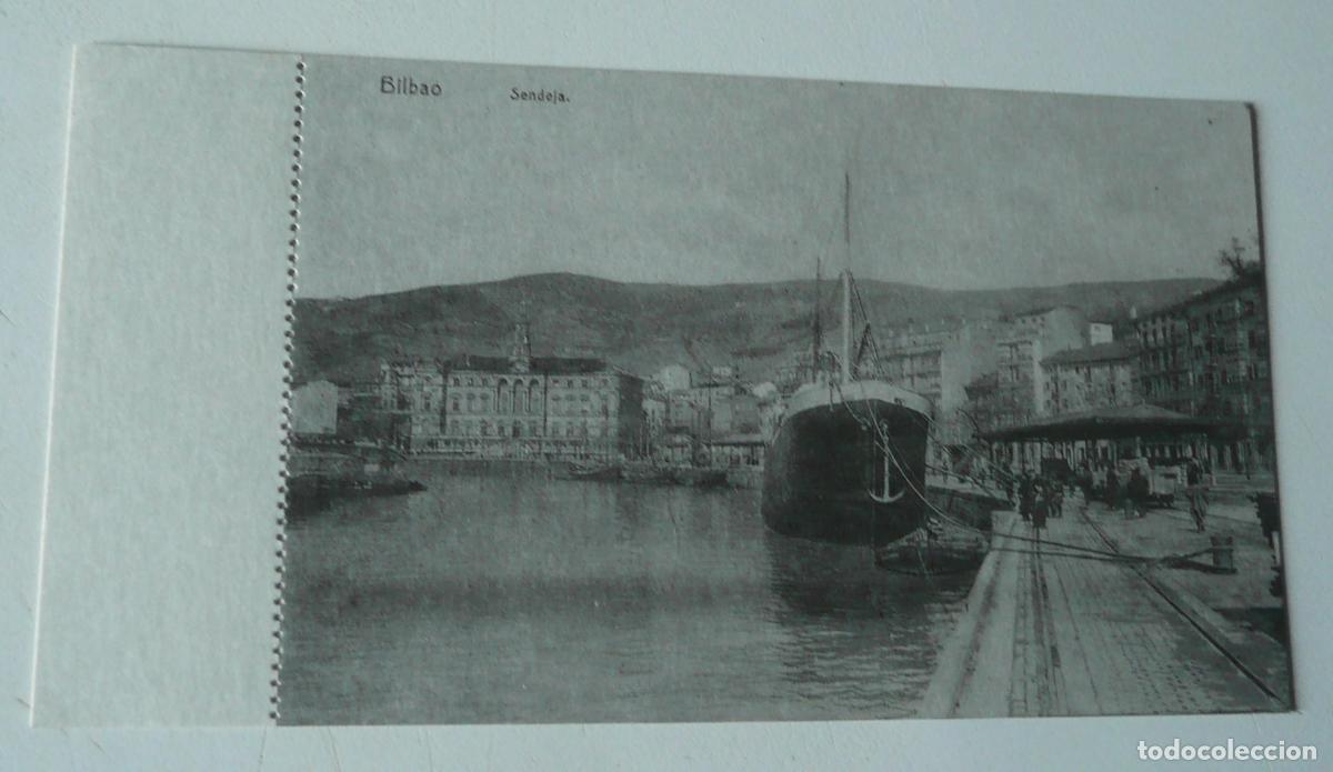Postales: Reproducci&oacute;n de antigua postal en b/n de Bilbao. Sendeja.