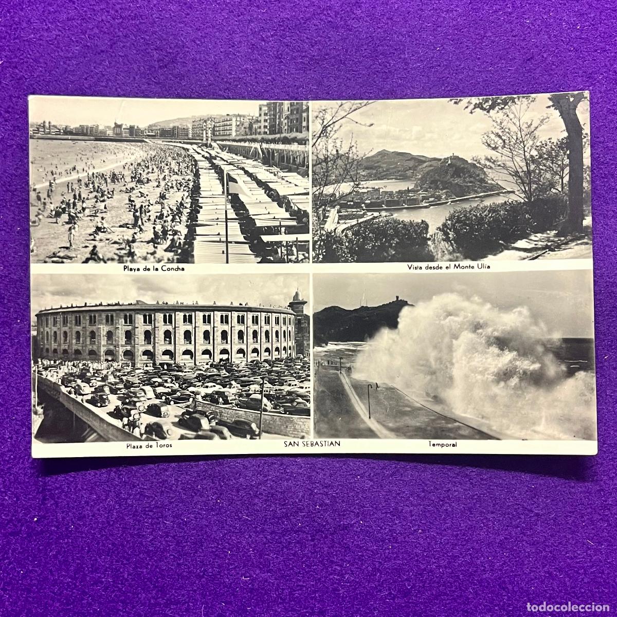 Postales: POSTAL DE SAN SEBASTIAN (GUIPUZCOA). CONCHA. ULIA. PLAZA TOROS. TEMPORAL.